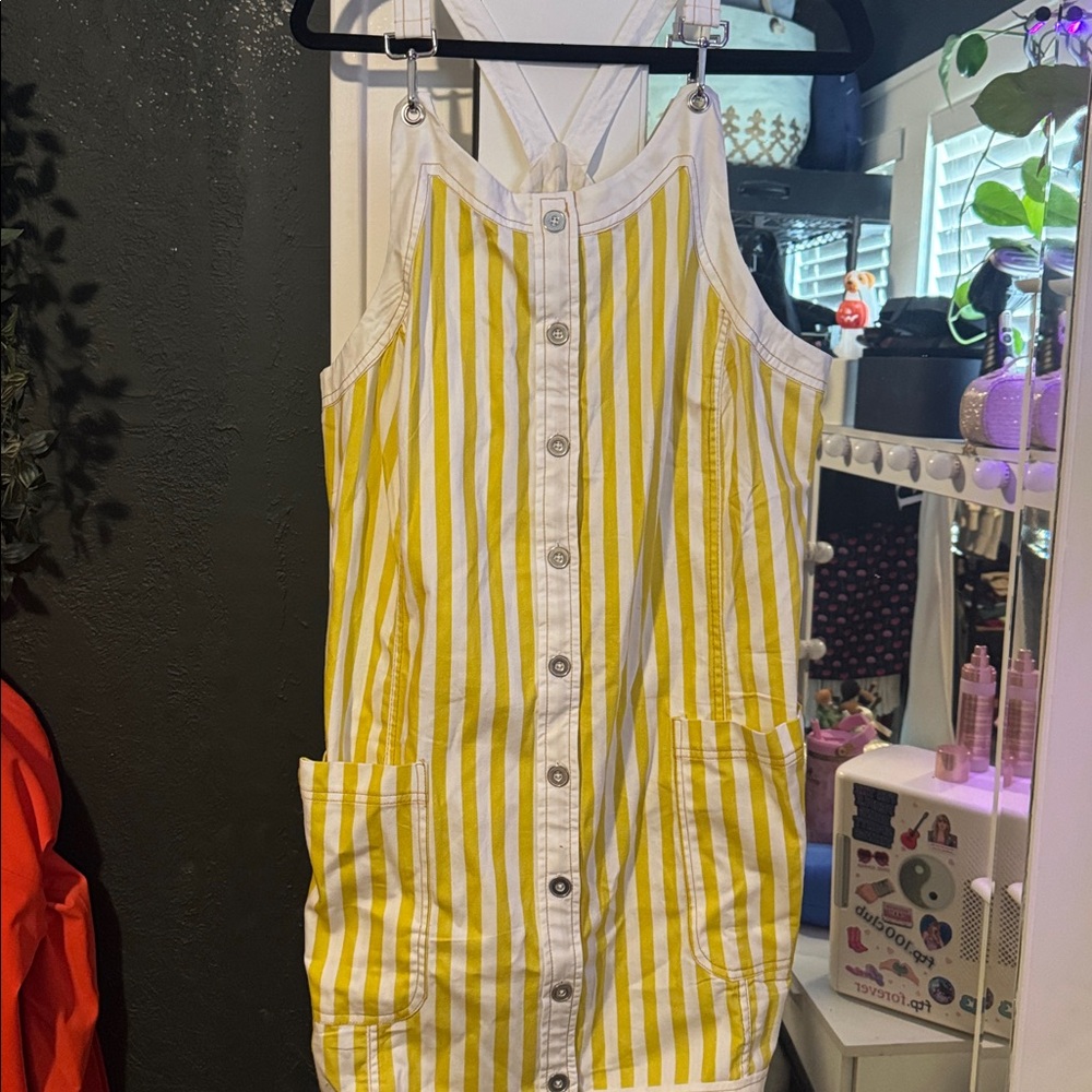 Maeve Yellow and White Striped Dress